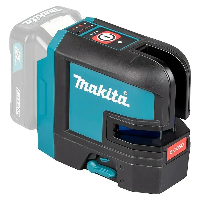 Makita CXT 12V max. Nivel láser en cruz SK105D - 12 V, Sin batería, Zona de trabajo máx.: 25 m - Láser de líneas cruzadas Makita SK105D con batería para nivelación interior precisa.