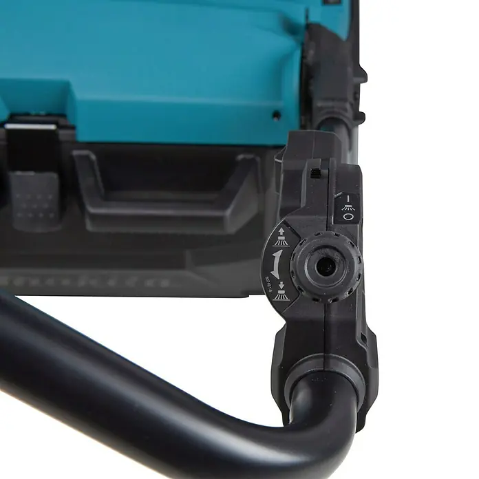 Makita XGT 40V max. Akku-Handkehrmaschine VS001GZ - 40 V, Arbeitsbreite: 650 mm, 24 l - Detailansicht eines Makita-Sprühgeräts mit einstellbarer Düse und Sprühmoduseinstellung.