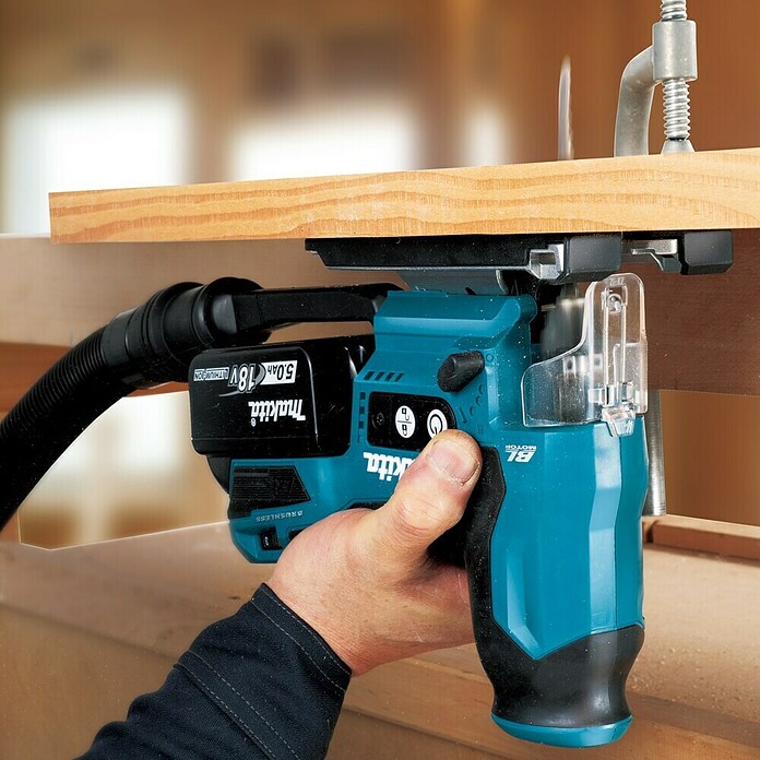 Makita LXT 18V Sierra de calar a batería con acción pendular DJV185 (18 V, 1 batería, 3 Ah, Número de carreras marcha en vacío: 800 /min - 3.000 /min) | BAUHAUS