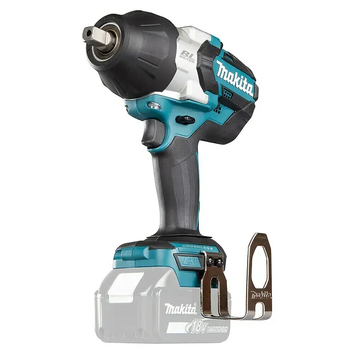 Makita LXT 18V Akku-Schlagschrauber DTW1004Z - 18 V, Ohne Akku, 4 Ah, 1.050 Nm - Abbildung eines Akku-Schlagschraubers von Makita mit Bürstenloser-Technologie und 18V Lithium-Ionen Akku.