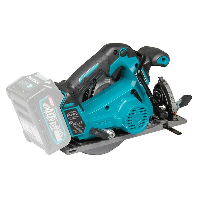 Makita XGT 40V max. Akku-Handkreissäge HS012GZ - 40 V, Ohne Akku, Durchmesser Sägeblatt: 165 mm, 0 U/min - 5.200 U/min - Akkubetriebene Makita HS012G Tauchsäge mit 40V max XGT Akku und präziser Schnittführung für professionelle Anwendungen.