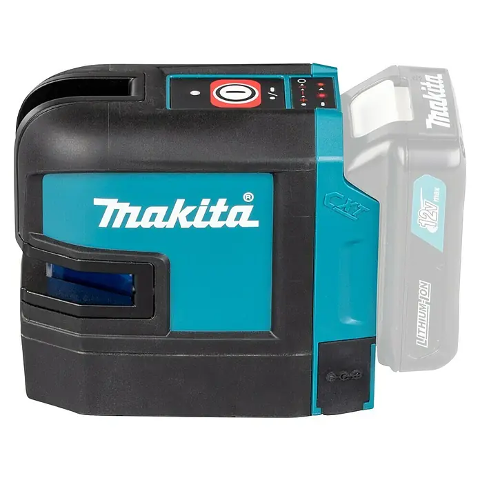 Makita CXT 12V max. Nivel láser en cruz SK105D - 12 V, Sin batería, Zona de trabajo máx.: 25 m - Láser de líneas cruzadas Makita con batería de 12V máx. para una alineación precisa en construcción y renovación.
