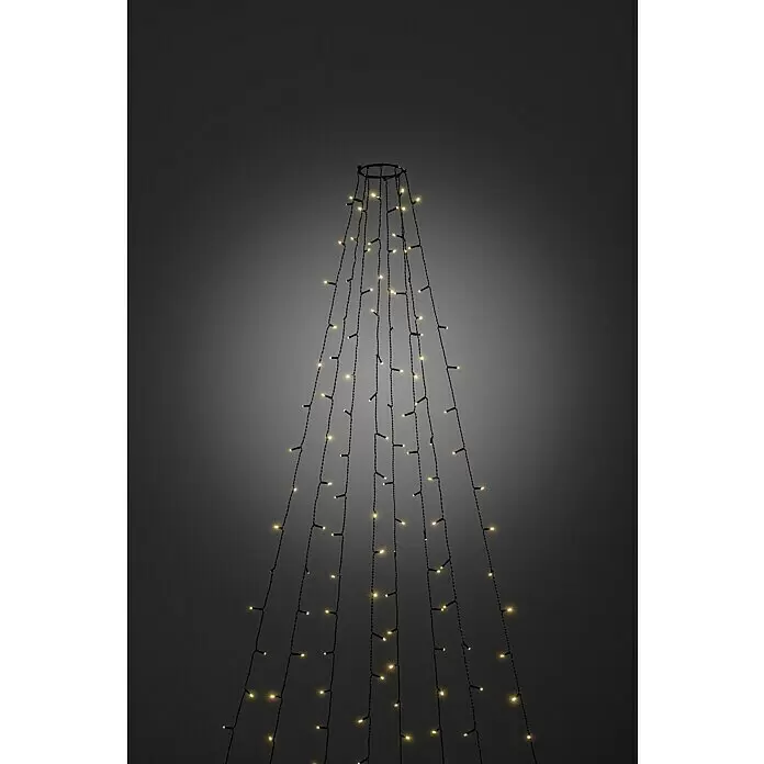 Konstsmide LED-Lichterkette Baummantel - Außen, Lichtfarbe: Bernstein, Anzahl Leuchtmittel: 400 Stk., Netzbetrieben - Dekorative Lichterkette mit warmweißen LEDs und schwarzem Kabel, kegelförmig.