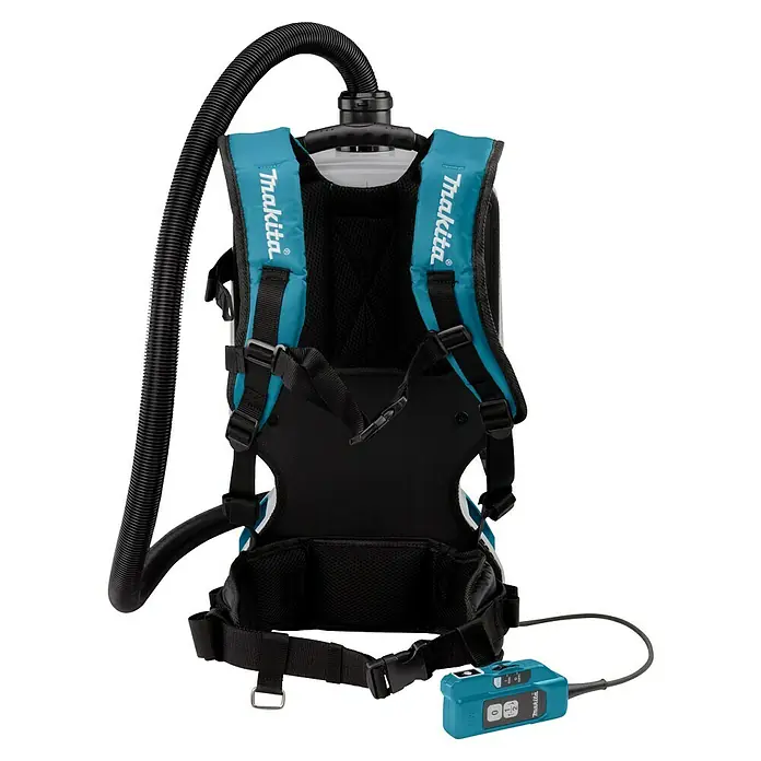 Makita LXT 18V Aspiradora con mochila de batería DVC665ZU - 36 V, Sin batería, Volumen de recipiente: 6 l, Con bolsa - Aspiradora de mochila inalámbrica Makita DVC265ZX11 en detalle, ideal para aspirar cómoda e inalámbricamente.