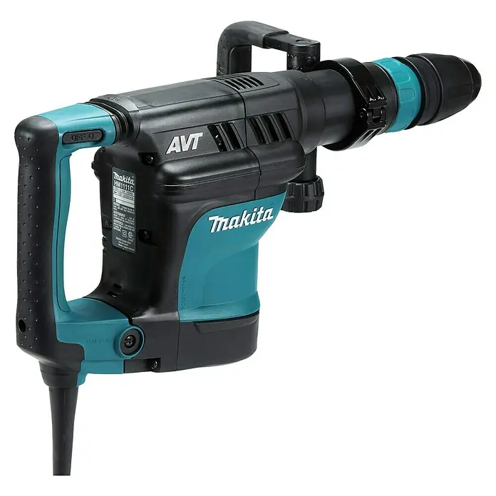 Makita Abbruchhammer HM1111C - 1.300 W, 11,2 J, SDS-Max-Aufnahme - Ein Makita HM1111C Abbruchhammer mit AVT, ideal für schwere Abbrucharbeiten. Das Gerät ist robust und leistungsstark.