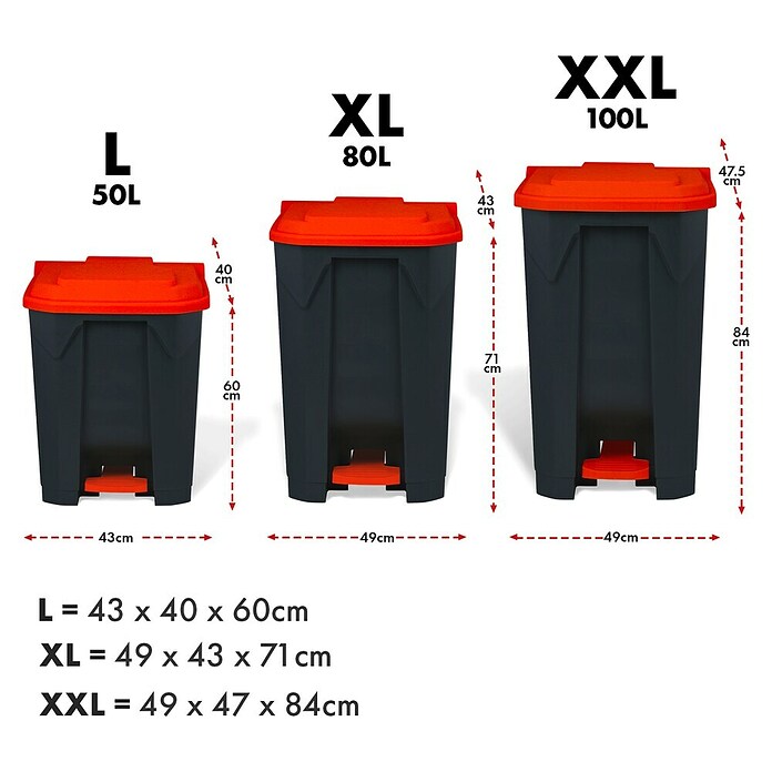 Treteimer Olaf (50 l, Kunststoff, Rot) | BAUHAUS