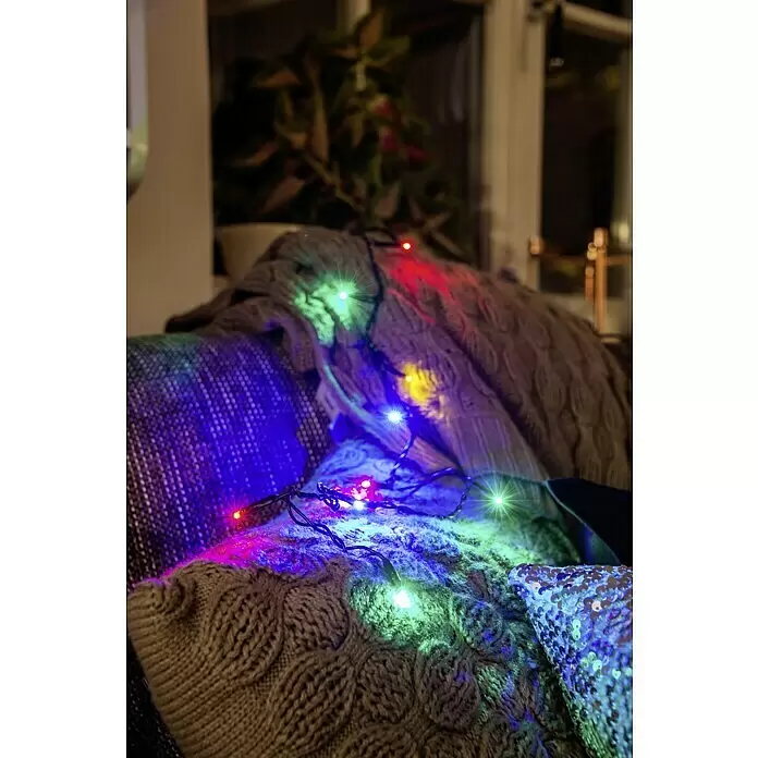 Konstsmide LED-Lichterkette Micro LED - Innen, Lichtfarbe: Mehrfarbig, Anzahl Leuchtmittel: 100 Stk., Netzbetrieben - Vorderansicht