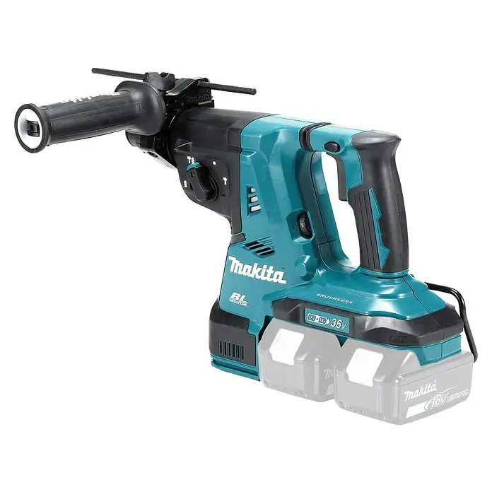 Makita LXT 18V Martillo combinado de batería DHR280 - 36 V, Sin batería, Máx. Energía de percusión: 2,8 J - Toma de un martillo rotativo inalámbrico Makita, alimentado por dos baterías de 18 V y cuenta con un motor sin escobillas.