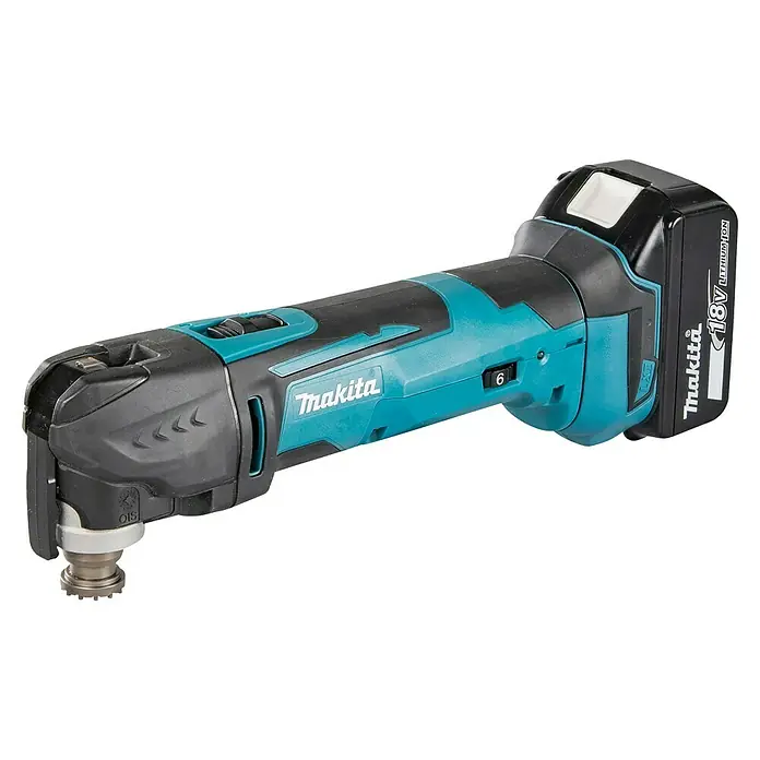 Makita LXT 18V Multiherramienta de batería DTM51 - 18 V, 1 batería, 5 Ah - La multiherramienta inalámbrica Makita es perfecta para diversas tareas. Ofrece flexibilidad y potencia tanto para profesionales como para aficionados al bricolaje.