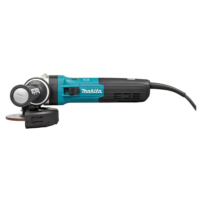 Makita Amoladora angular eléctrica GA5091 - 1.900 W, Diámetro disco: 125 mm, Número de revoluciones de marcha en vacío: 11.500 r.p.m. - Amoladora angular Makita con empuñadura lateral, azul y negro, para cortar y pulir. Herramienta duradera para uso profesional.