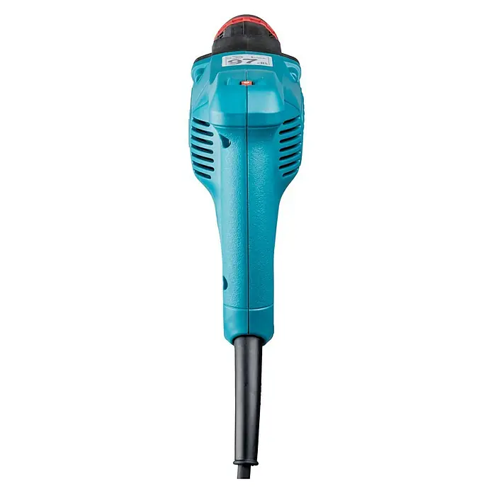 Makita Martillo combinado HK0500 - 550 W, 1,8 J, Alojamiento SDS-Plus - Un soplador de hojas turquesa con un tubo negro. Ideal para quitar las hojas.
