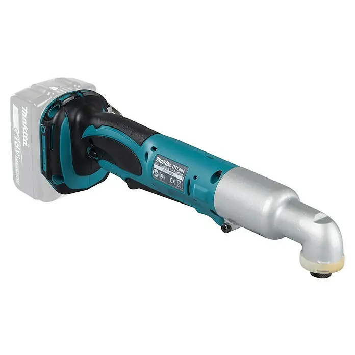 Makita LXT 18V Llave de impacto de batería DTL061 - 18 V, Sin batería, 60 Nm - Imagen de un atornillador angular inalámbrico Makita DTL061 con batería. Una herramienta profesional para atornillado preciso.