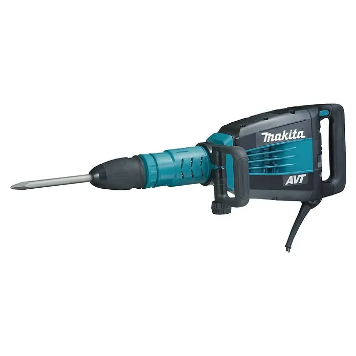 Makita Abbruchhammer HM1214C - 1.510 W, 19,9 J, SDS-Max-Aufnahme - Schlagbohrmaschine von Makita, ein robustes Werkzeug für anspruchsvolle Abbrucharbeiten mit hoher Leistung und AVT-Technologie.