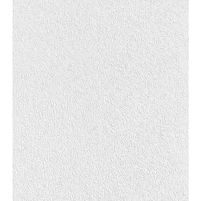 Rasch Vliestapete Feel Good Putzstruktur - Weiß, Uni, 10,05 x 0,53 m, Spachtelstruktur - Nahaufnahme einer weißen, strukturierten Tapete, die eine subtile, reliefartige Oberfläche und ein elegantes, schlichtes Design zeigt.