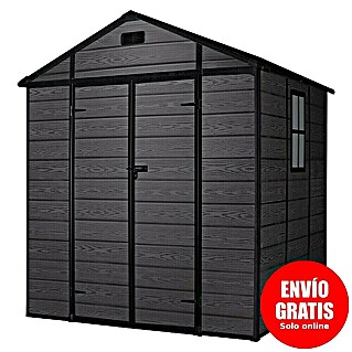 Hoggar Caseta de jardín One 4.6 Black (Medidas ext. (An x Pr): 229 x 200 cm, Plástico, Negro, Área: 4,6 m²)