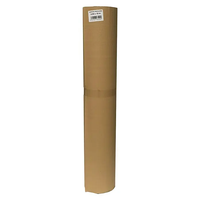 Cartón para pintor Ondas - L x An: 10 m x 90 cm - Un rollo de cartón ondulado, ideal para embalaje y manualidades, de 0,90 x 10 m.