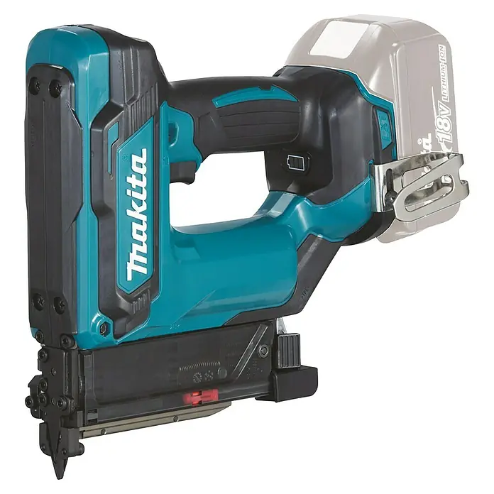 Makita LXT 18V Akku-Nagler DPT353Z - 18 V, Ohne Akku, Länge Nagel: 15 mm - 35 mm - Bild einer Makita Akku-Nagelpistole, ideal für Profis und Heimwerker. Das robuste Design und die kabellose Freiheit machen sie vielseitig einsetzbar.