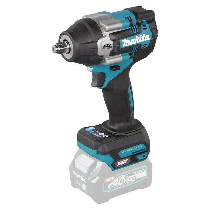 Makita XGT 40V max. Akku-Schlagschrauber TW007GZ - 40 V, 760 Nm - Akkuschlagschrauber von Makita, ein leistungsstarkes Werkzeug mit bürstenlosem Motor und 40V XGT Akku für anspruchsvolle Schraubarbeiten.