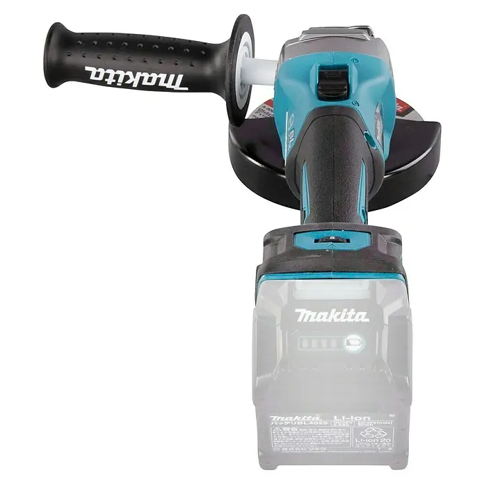 Makita XGT 40V max. Akku-Winkelschleifer GA023GZ - 40 V, Ohne Akku - Makita Akku-Winkelschleifer mit Zusatzhandgriff und Schleifscheibe für präzise Schleifarbeiten.