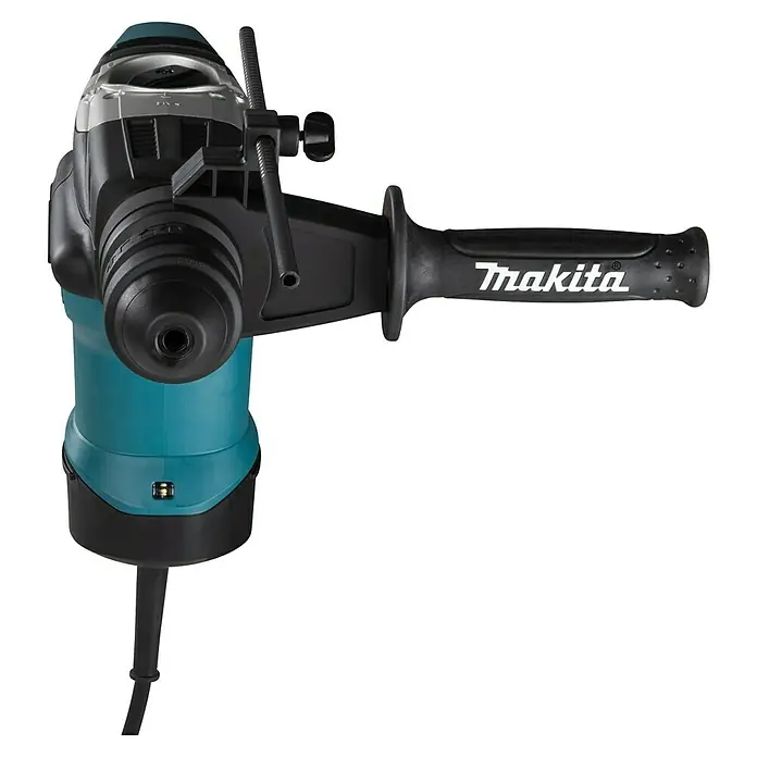 Makita Kombihammer HR3210FCT - 850 W, 4,9 J, SDS-Plus-Aufnahme - Makita Kombihammer mit Bohrfutter und Zusatzhandgriff für vielseitige Bohrarbeiten. Ein robustes Werkzeug für professionelle Anwendungen.