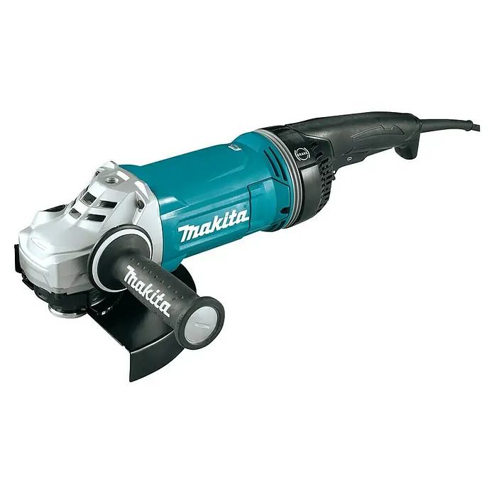 Makita Elektro-Winkelschleifer GA9070X1 - 2.800 W, Durchmesser Scheibe: 230 mm, Leerlaufdrehzahl: 0 U/min - 6.600 U/min - Makita Winkelschleifer mit blau-schwarzem Gehäuse, silbernem Schutz und Zusatzhandgriff. Geeignet für Schleifarbeiten.