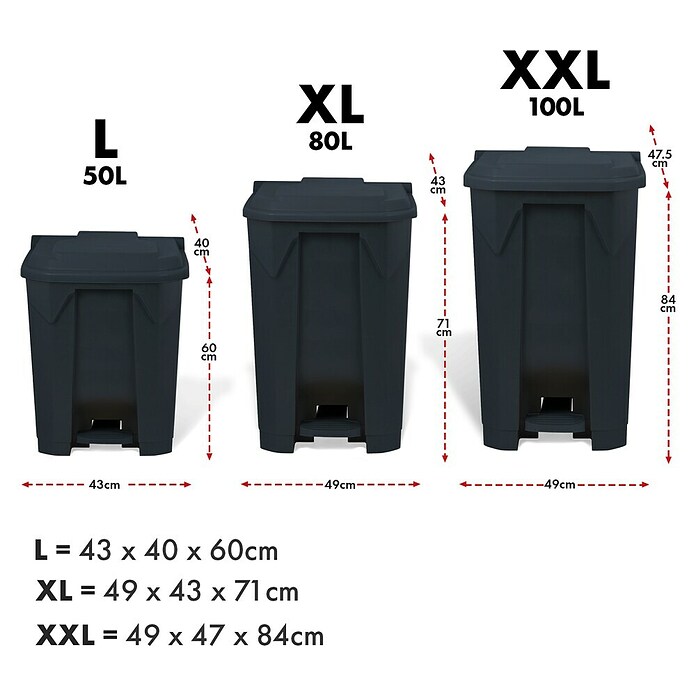 Treteimer Olaf (50 l, Kunststoff, Grau) | BAUHAUS