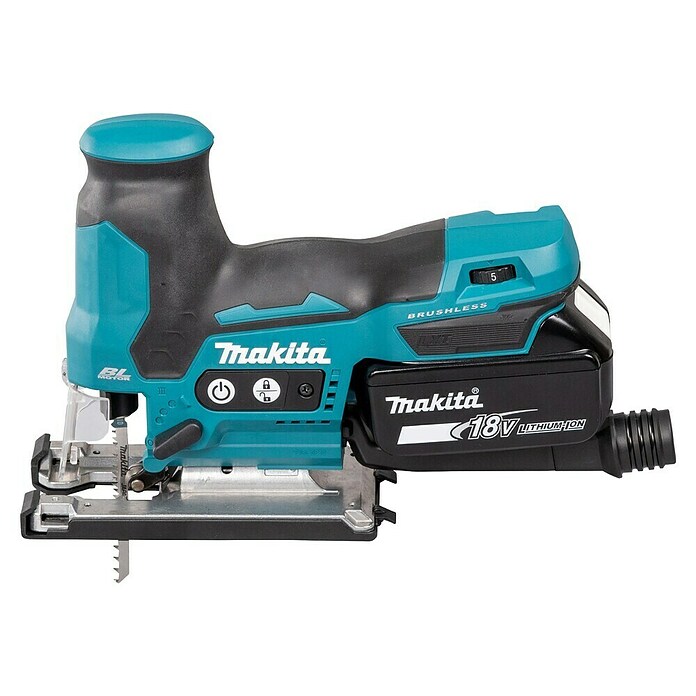 Makita LXT 18V Sierra de calar a batería con acción pendular DJV185 (18 V, 1 batería, 3 Ah, Número de carreras marcha en vacío: 800 /min - 3.000 /min) | BAUHAUS