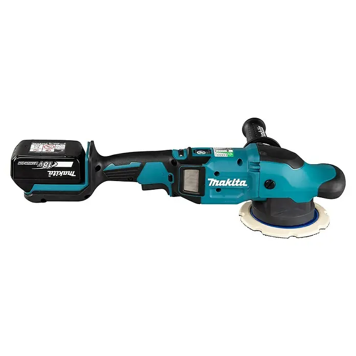 Makita LXT 18V Pulidora excéntrica de batería DPO600TKX1 - 2 baterías, 5 Ah - Pulidora inalámbrica Makita con batería de iones de litio de 18V. Ideal para trabajos de pulido profesionales con alto rendimiento y flexibilidad.