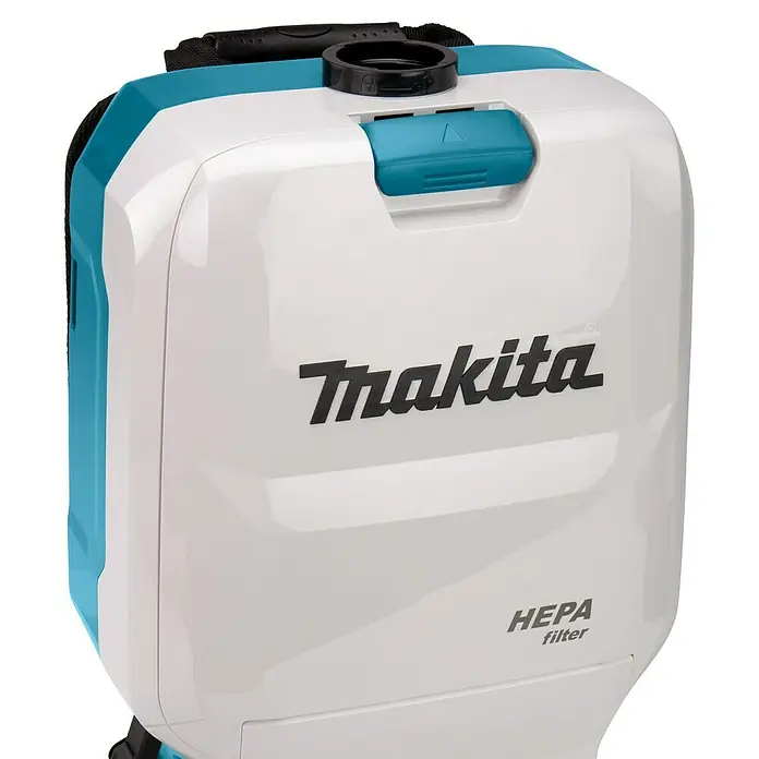 Makita LXT 18V Aspiradora con mochila de batería DVC660Z - 36 V, Sin batería, Volumen de recipiente: 6 l - Aspiradora de mochila inalámbrica Makita con filtro HEPA, ideal para trabajos de limpieza profesional en obras.