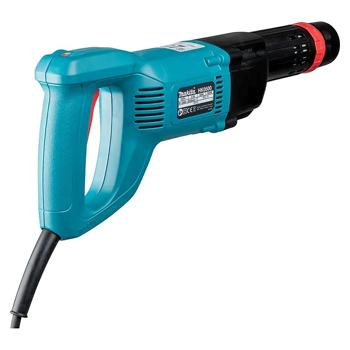 Makita Martillo combinado HK0500 - 550 W, 1,8 J, Alojamiento SDS-Plus - Detalle de una pistola de calor Makita HK0500, ideal para trabajos precisos por su diseño ergonómico y resistente.