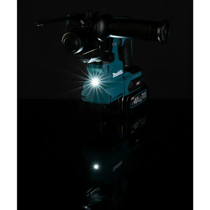 Makita XGT 40V max. Akku-Kombihammer HR010GZ - 40 V, Ohne Akku, 2,1 J - Akkubetriebener Makita-Bohrhammer mit LED-Beleuchtung für präzises Arbeiten. Ideal für Baustellen.