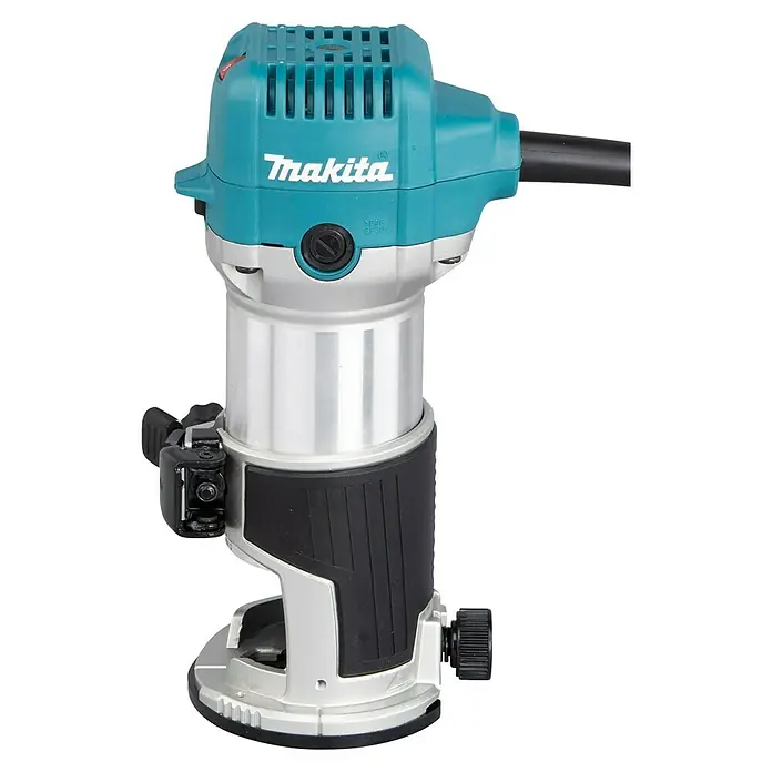 Makita Fresadora eléctrica RT0702CX2J - 710 W, 10.000 r.p.m. - 34.000 r.p.m., Diámetro del portaherramientas: 6 mm - 8 mm - La fresadora Makita RT0700CX2J es una herramienta para el procesamiento preciso de madera, con alto rendimiento y control de velocidad.