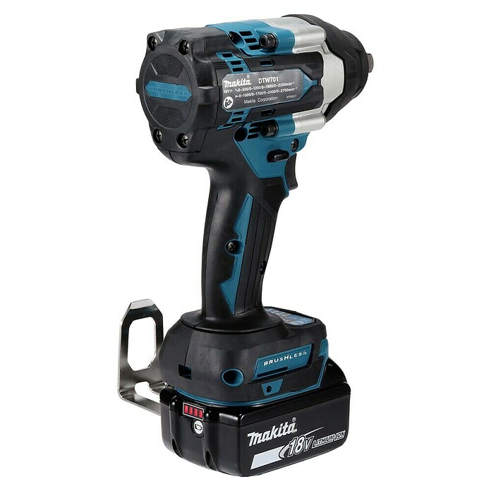 Makita LXT 18V Llave de impacto de batería DTW701RTJ (18 V, 2 baterías, 5 Ah, 700 Nm) | BAUHAUS