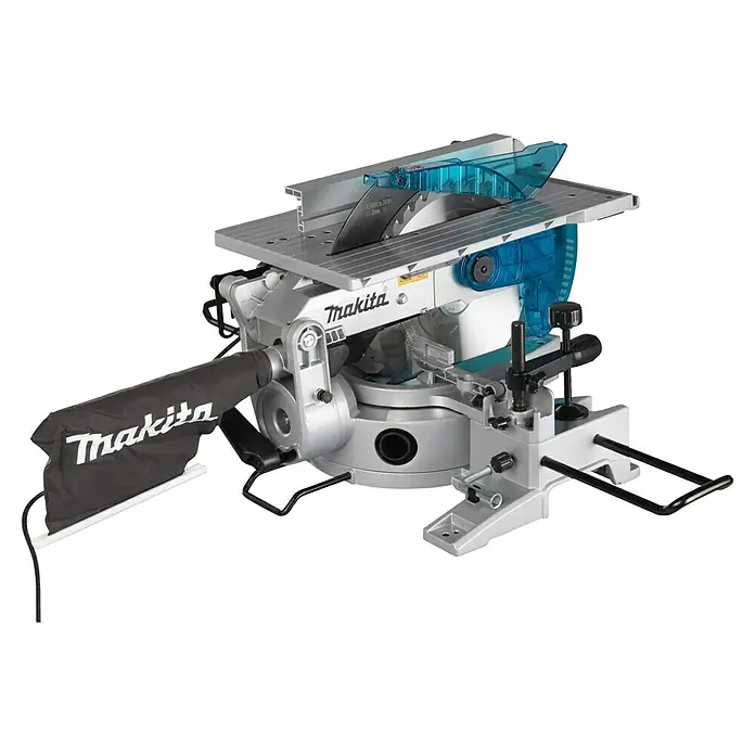 Makita Kapp- & Gehrungssäge LH1201FL - 1.650 W, Durchmesser Sägeblatt: 305 mm, Leerlaufdrehzahl: 0 U/min - 3.800 U/min - Makita Tischkreissäge mit präzisen Schnitten für Holz und andere Materialien. Ein zuverlässiges Werkzeug für jeden Handwerker.