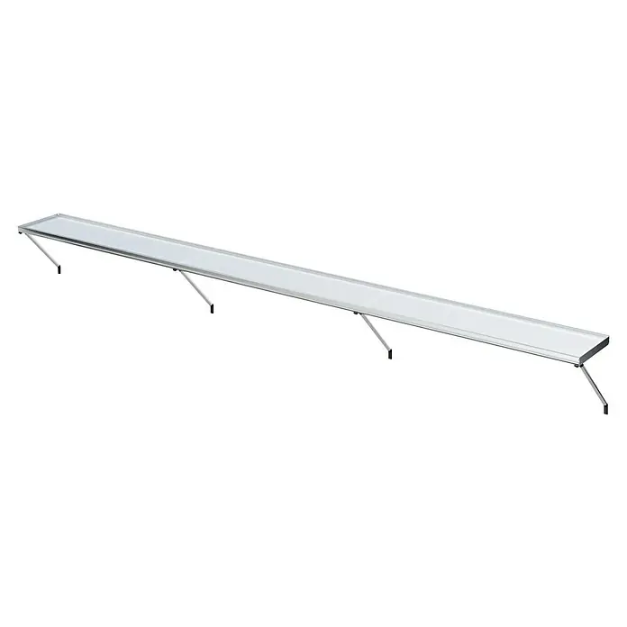 KGT Gewächshaus-Regal - 227 x 26 x 130 cm, Silber - Langes, schmales, silbernes Tischgestell mit klappbaren Beinen für den Einsatz im Freien oder für den Transport.
