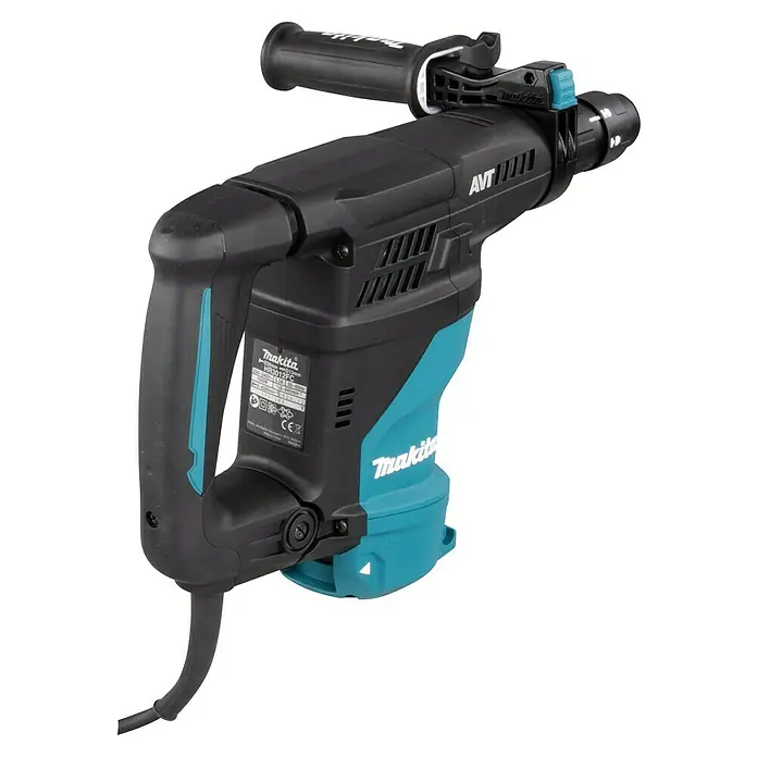 Makita Martillo combinado HR3012FCJ - 1.050 W, 3,9 J, Alojamiento SDS-Plus - Un martillo rotativo Makita HR3012FC, una potente herramienta eléctrica para taladrar y demoler, perfecta para profesionales de la construcción.