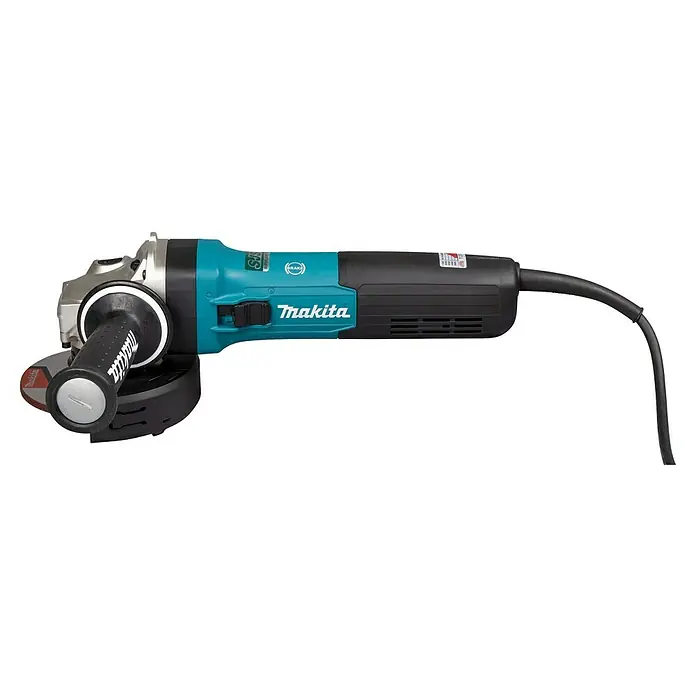 Makita Amoladora angular eléctrica GA5091 - 1.900 W, Diámetro disco: 125 mm, Número de revoluciones de marcha en vacío: 11.500 r.p.m. - Amoladora angular Makita con carcasa azul y negra y mango auxiliar para un rectificado preciso con resultados profesionales.