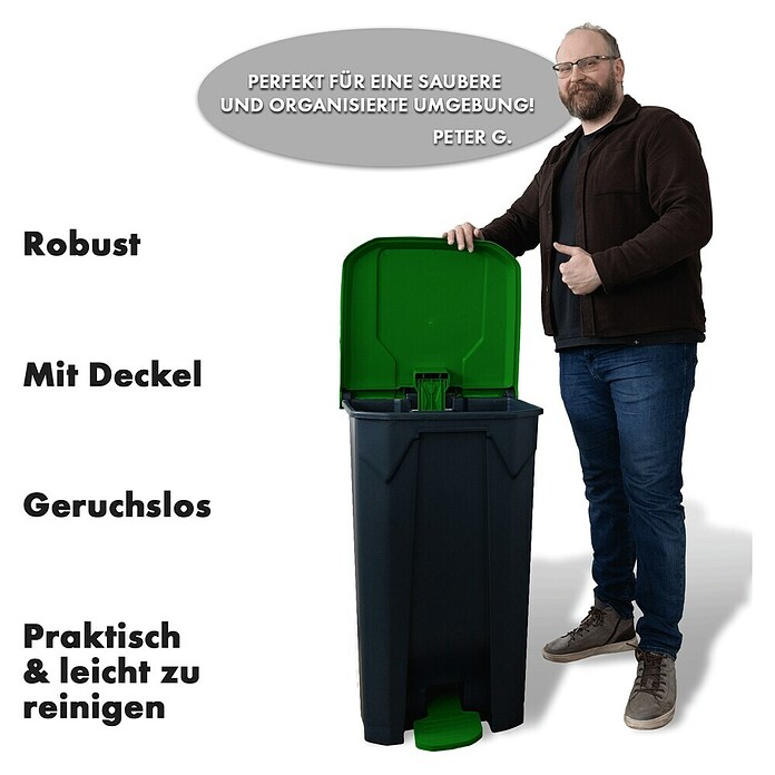 Treteimer Olaf (80 l, Kunststoff, Grün) | BAUHAUS