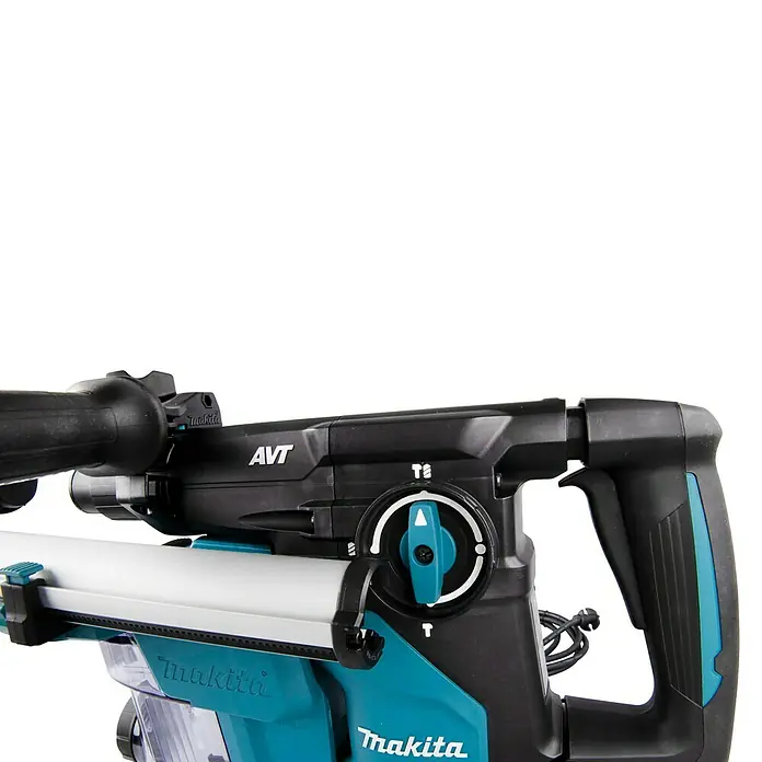 Makita Kombihammer HR3011FCJ - 1.050 W, 3,9 J, SDS-Plus-Aufnahme - Nahaufnahme eines Makita-Bohrhammers mit AVT-Technologie, ideal für anspruchsvolle Bauprojekte.
