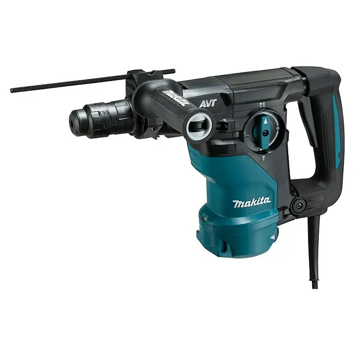 Makita Kombihammer HR3012FCJ - 1.050 W, 3,9 J, SDS-Plus-Aufnahme - Makita AVT Kombihammer, ein leistungsstarkes Elektrowerkzeug für Bohr- und Abbrucharbeiten. Ideal für Profis, die Wert auf Effizienz legen.