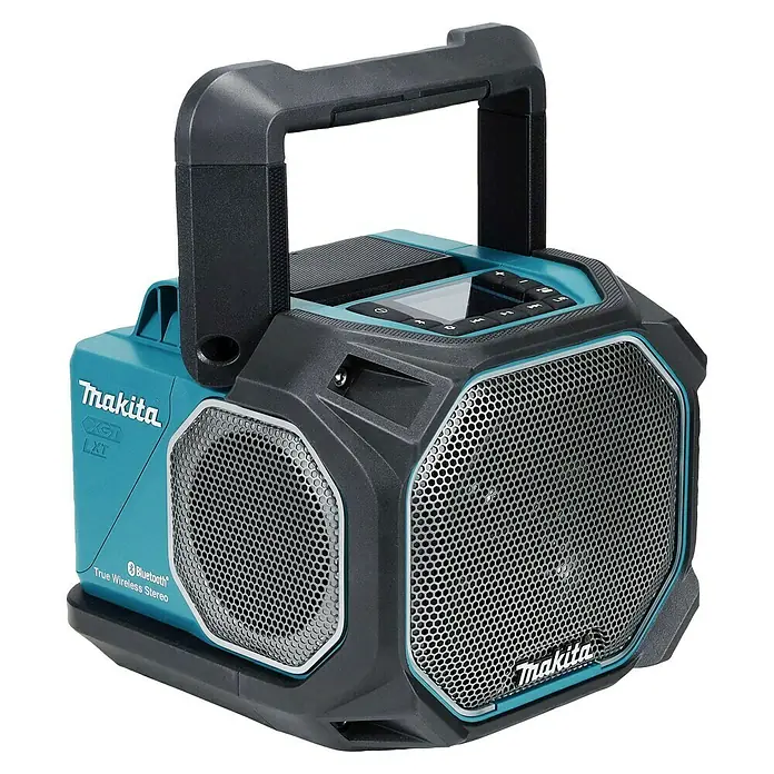 Makita Bluetooth-Lautsprecher MR014GZ - 40 V, Ohne Akku - Makita Akku-Baustellenradio mit Bluetooth. Ideal für die Baustelle oder den Garten. Kompaktes Design und robuste Bauweise.