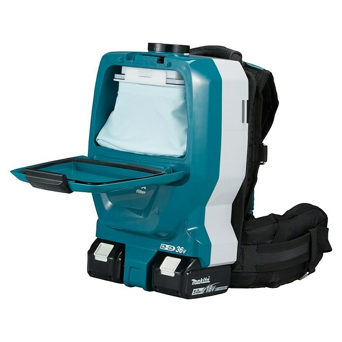 Makita LXT 18V Aspiradora con mochila de batería DVC265ZXU (36 V, Sin batería, Volumen de recipiente: 2 l) | BAUHAUS