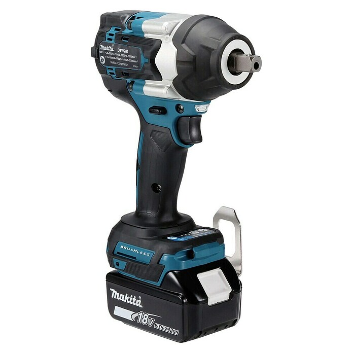 Makita LXT 18V Llave de impacto de batería DTW701RTJ (18 V, 2 baterías, 5 Ah, 700 Nm) | BAUHAUS