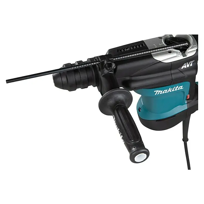 Makita Kombihammer HR3210FCT - 850 W, 4,9 J, SDS-Plus-Aufnahme - Makita AVT Bohrhammer mit ergonomischem Griff und Tiefenanschlag für präzises Arbeiten. Ideal für anspruchsvolle Bohraufgaben.