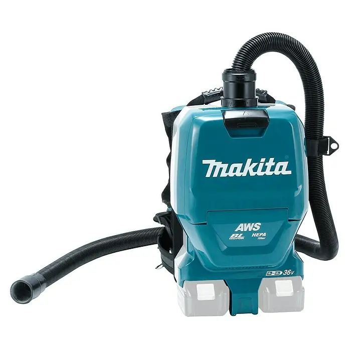 Makita LXT 18V Akku-Rucksackstaubsauger DVC265ZXU - 36 V, Ohne Akku, Behältervolumen: 2 l - Makita Akku-Rucksackstaubsauger: Leistungsstark, AWS-fähig, HEPA-Filter für saubere Luft. Ideal für Baustellen und Werkstätten.