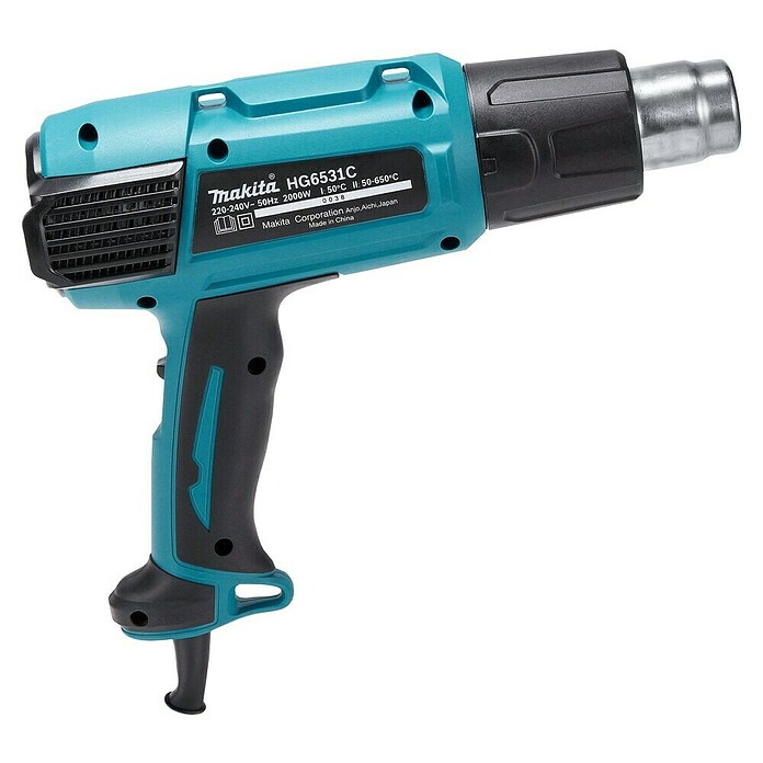 Makita Pistola de aire caliente HG6531C (2.000 W, Rango de temperaturas: 50 °C - 650 °C) | BAUHAUS