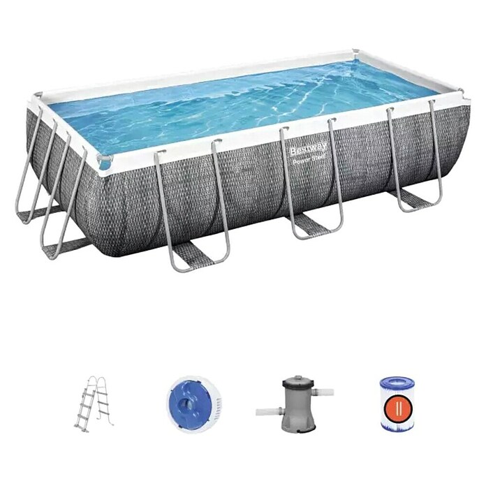 Bestway Bazen sa čeličnim okvirom Power Steel  (Siva, 6.478 l) | BAUHAUS