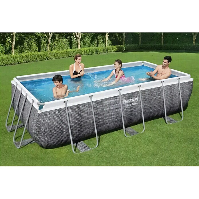 Bestway Bazen sa čeličnim okvirom Power Steel  (Siva, 6.478 l) | BAUHAUS