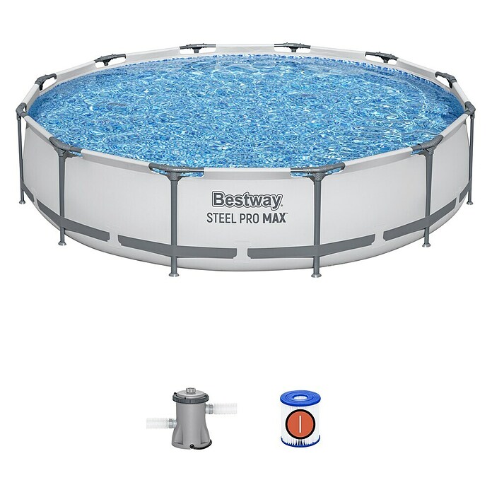 Bestway Bazen sa čeličnim okvirom Power Steel  (Ø x V: 366 x 76 cm, 6.473 l) | BAUHAUS