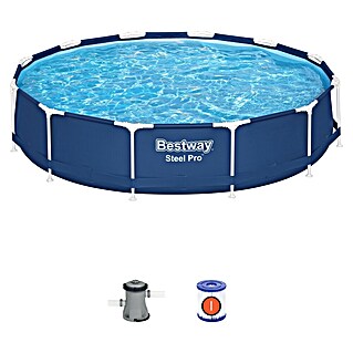 Bestway Bazen sa čeličnim okvirom Steel Pro (Ø x V: 366 x 76 cm, 6.473 l)